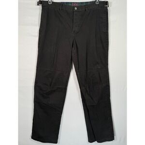 Unique Ralph Ralph Lauren Women Pants 12 Black LOGO RED Stitch Button Fly Adjust